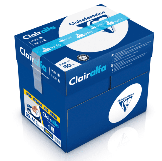 CLAIRALFA A4 80Gr Papier - Pack 5x 500 Blatt